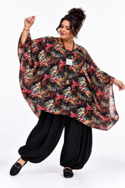 ITALIA MODA oversized chiffon tuniek/ poncho/gevoerd