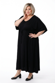 Vincenzo Allocca oversized viscose  A-lijn jurk apart/zwart