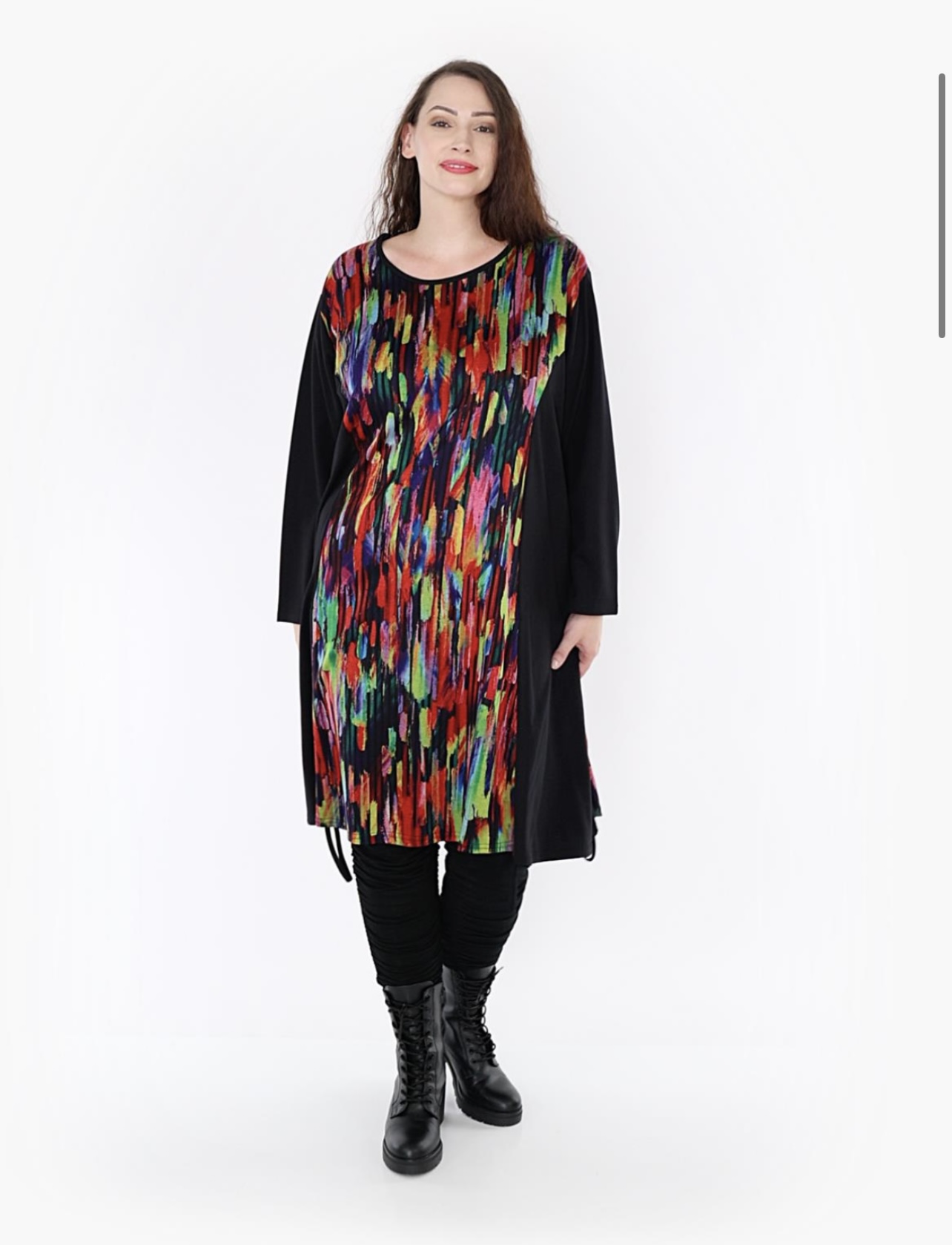 AKH oversized viscose mix jurk/tuniek apart stretch