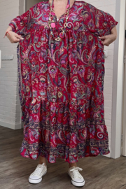 UNIDIVA viscose/zijde  A-lijn zomer jurk apart