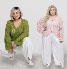 ITALIA MODA  oversized  katoen gebreide vest /in meerdere kleuren