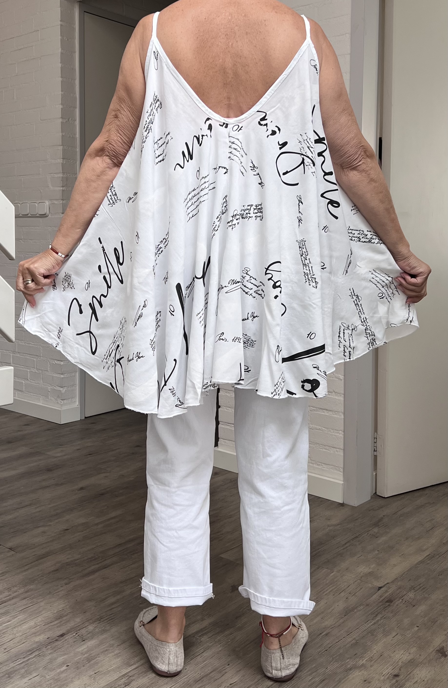 ITALIA oversized viscose A-lijn zomer top