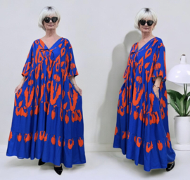Vincenzo Allocca oversized viscose  BOHO A-lijn jurk apart