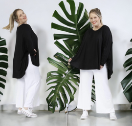 AKH oversized viscose top/tuniek  apart stretch  zwart