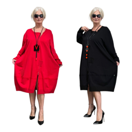 SINNE design.. A- lijn katoen jurk stretch /in meerdere kleuren