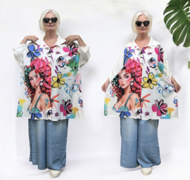 ITALIA oversized viscose blouse/hemd