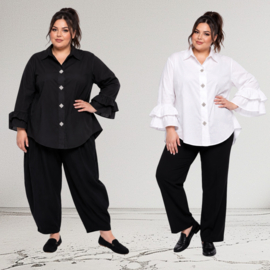 ZETA OTTO oversized katoen A-lijn blouse stretch /in meerdere kleuren