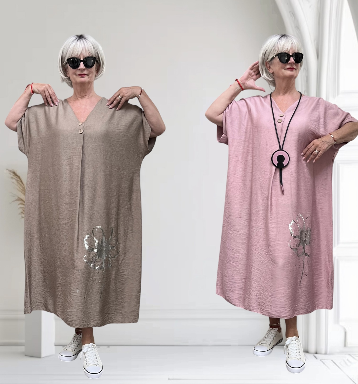ITALIA oversized viscose zomer jurk/in meerdere kleuren