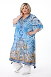 ONE OF A KIND  viscose zomer poncho/tuniek ( extra groot)