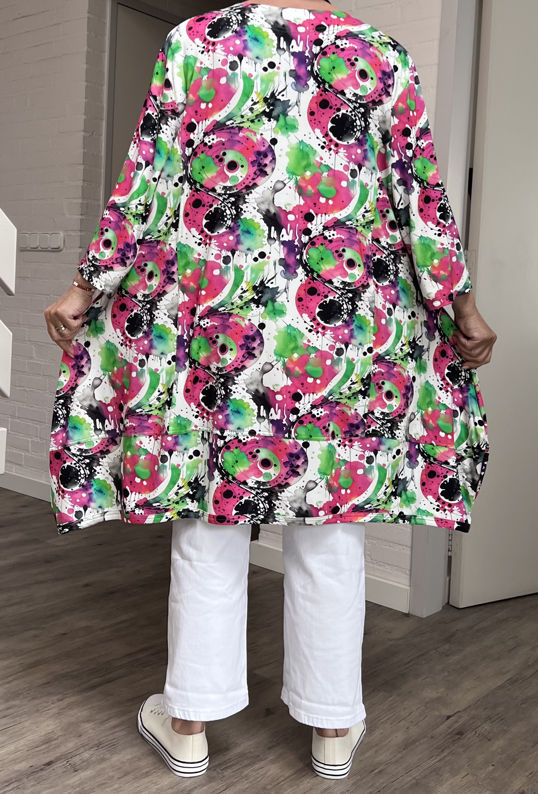 New Jersey oversized viscose A-lijn jurk/tuniek extra wijd/ stretch