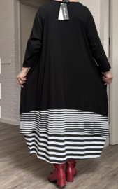 Vincenzo Allocca oversized katoen A-lijn jurk/aparte/stretch/zwart/wit