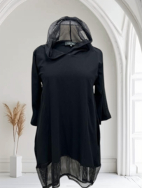 Vincenzo Allocca oversized katoen A-lijn tuniek met KANT apart zwart
