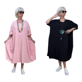 ITALIA MODA oversized katoen A-lijn jurk stretch /in meerdere kleuren