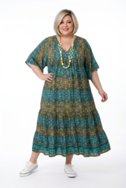 UNIDIVA viscose/zijde  A-lijn zomer jurk apart