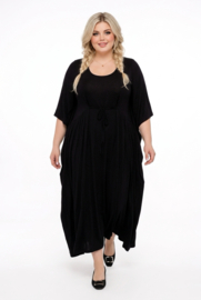 Vincenzo Allocca oversized viscose  A-lijn jurk apart/zwart