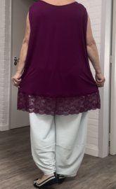 ITALIA oversized  viscose tricot top/tuniek met KANT apart/in meerdere kleuren