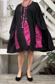 Olivia oversized A-lijn jersey viscose tuniek/jurk met zakken apart (extra groot)zwart stretch