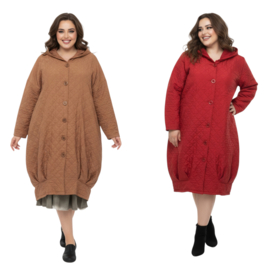 Zedd Plus viscose mantel/tussenjas met capuchon/in meerdere kleuren