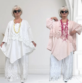 Moonshine linnen/katoen A-lijn tuniek/ geborduurd / in meerdere kleuren