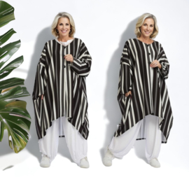 AKH oversized blazer/tuniek/jurk  apart zwart/wit