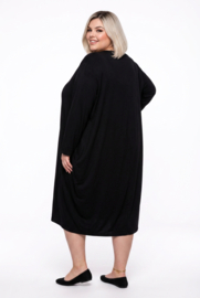 AKH oversized A-lijn jurk/tuniek met rits zwart