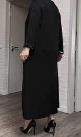 GORGO viscose A-lijn jurk  stretch / zwart/wit