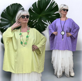 ITALIA de modieuze kleuring oversized viscose top/tuniek/niet doorschijnend /in meerdere kleuren