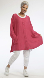 AKH gebreide oversized A-lijn katoen vest/blazer apart stretch