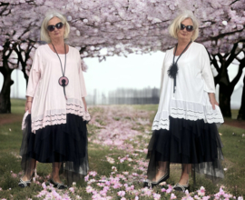 Moonshine oversized  katoen tricot tuniek met kant /jurk apart /in meerdere kleuren