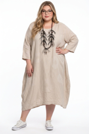 Moonshine katoen A-lijn jurk beige