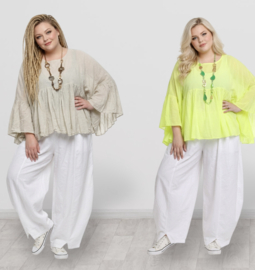 ITALIA MODA oversized de modieuze kleuring  katoen top apart  /in meerdere kleuren