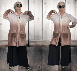 ITALIA  de modieuze kleuring oversized katoen blazer stretch