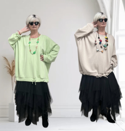 ITALIA  oversized  viscose top apart stretch/in meerdere kleuren