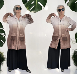 ITALIA  de modieuze kleuring oversized katoen blazer stretch