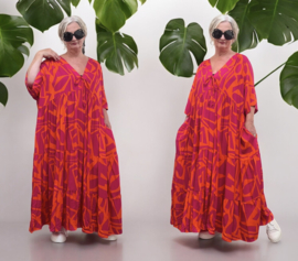 Vincenzo Allocca oversized viscose  BOHO A-lijn jurk apart