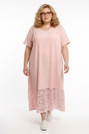 ITALIA MODA viscose  mix A-lijn jurk met kant stretch /in meerdere kleuren