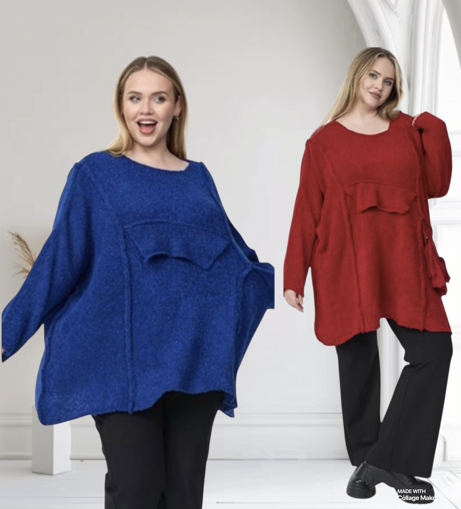 amandine oversized  super zacht bouclé gebreide top/trui /in meerdere kleuren