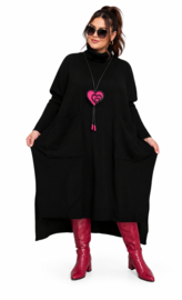 AKH oversized gebreide tuniek/jurk  apart stretch