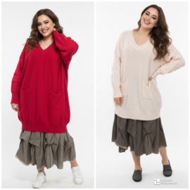 ITALIA oversized viscose gebreide tuniek/top/in meerdere kleuren