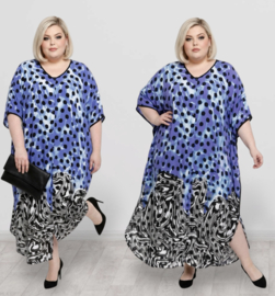 DIVAS PLANET oversized viscose kaftan/jurk met knoopsluiting