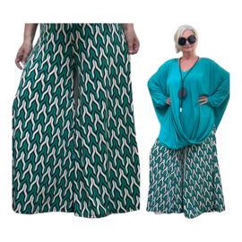 ITALY Mode jersey viscose  wijde broek apart /zeer rekbaar
