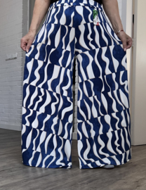 ITALY Mode jersey viscose  wijde broek apart /zeer rekbaar