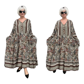 Sissi BOHO oversized A-lijn viscose jurk apart