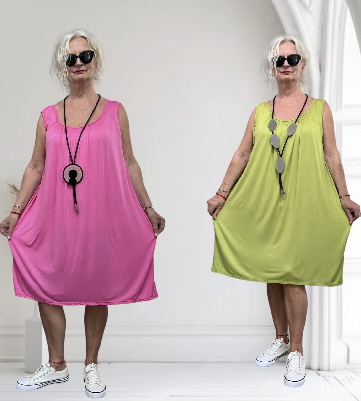 ITALIA viscose zomer jurk apart stretch/in meerdere kleuren