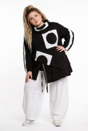 Vincenzo Allocca oversized viscose  tuniek  apart/stretch zwart/wit