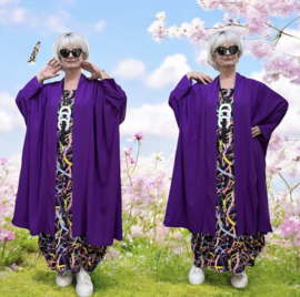 AKH oversized chique A-lijn blazer/vest met zakken apart