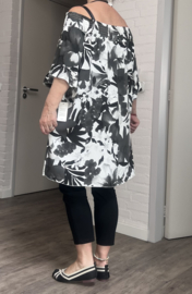 ITALIA viscose blouse met elastiek in de hals/in meerdere kleuren