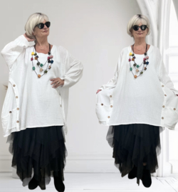 ITALIA MODA oversized mousseline katoen A-lijn tuniek