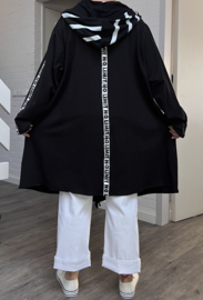 Vincenzo Allocca katoen joggingsstof blazer/jas met ritssluiting zwart/stretch