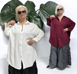 ITALIA oversized hydrofiel katoen A-lijn blouse/hemd /in meerdere kleuren